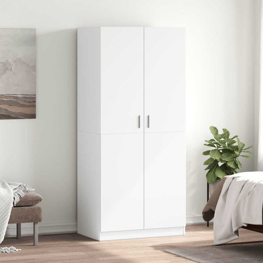 vidaXL Wardrobe | White | Engineered Wood | Compact | Wardrobe | Rectangular