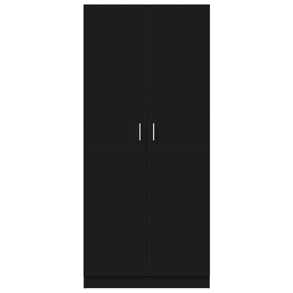 vidaXL Wardrobe | Black | Engineered wood | Compact | Wardrobe | Rectangular