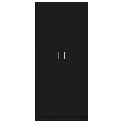 vidaXL Wardrobe | Black | Engineered wood | Compact | Wardrobe | Rectangular