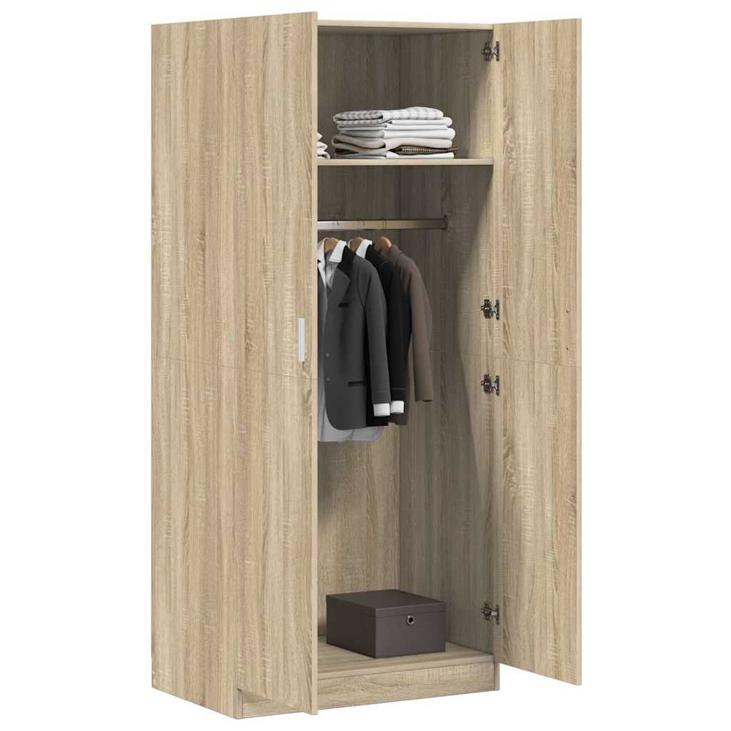800624 vidaXL Wardrobe Sonoma Oak 80x52x180 cm Engineered Wood