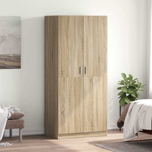 800624 vidaXL Wardrobe Sonoma Oak 80x52x180 cm Engineered Wood