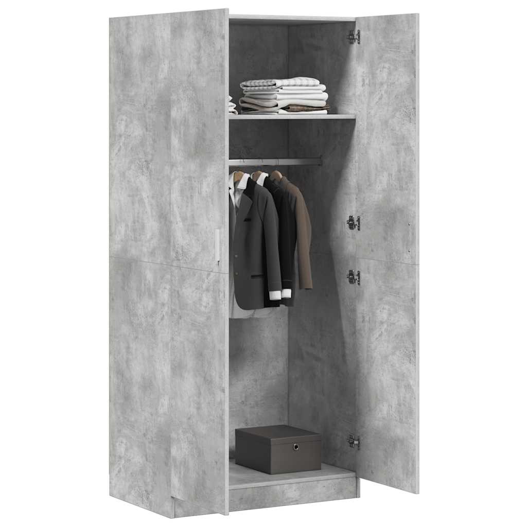 vidaXL Wardrobe | Concrete grey | Engineered wood | Compact | Wardrobe