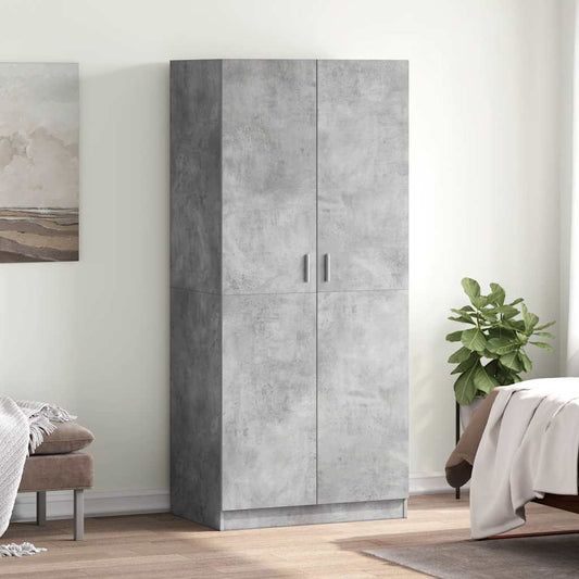 vidaXL Wardrobe | Concrete grey | Engineered wood | Compact | Wardrobe
