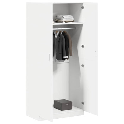 800630 vidaXL Wardrobe White 90x52x200 cm Engineered Wood