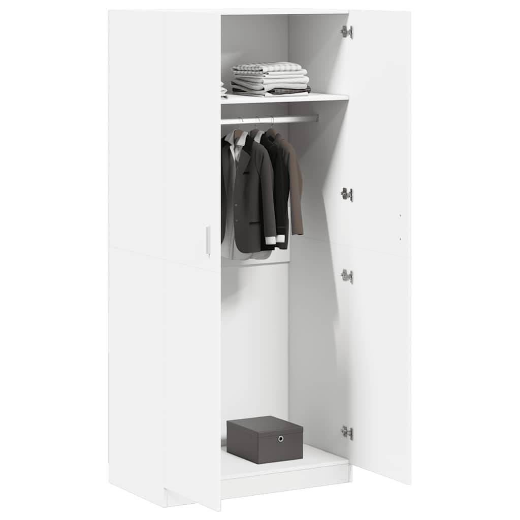 vidaXL Wardrobe White 90x52x200 cm Engineered Wood