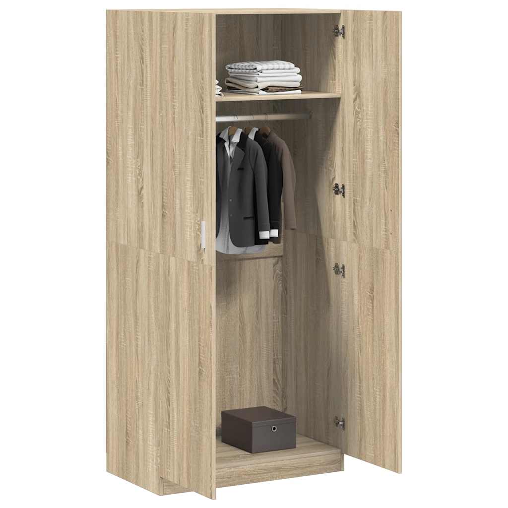 vidaXL Wardrobe | Sonoma Oak | Engineered Wood | Compact | Wardrobe