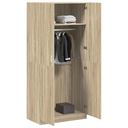 vidaXL Wardrobe | Sonoma Oak | Engineered Wood | Compact | Wardrobe