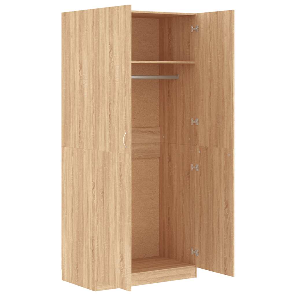 vidaXL Wardrobe | Sonoma Oak | Engineered Wood | Compact | Wardrobe