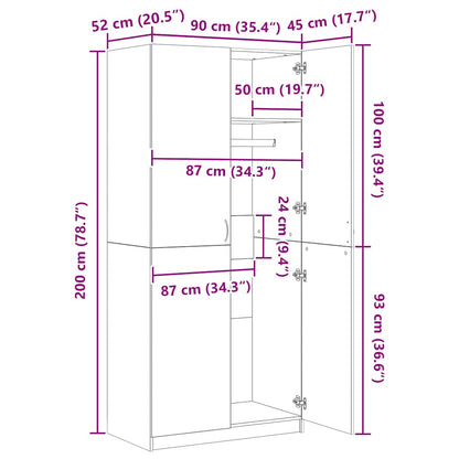 vidaXL Wardrobe | Sonoma Oak | Engineered Wood | Compact | Wardrobe