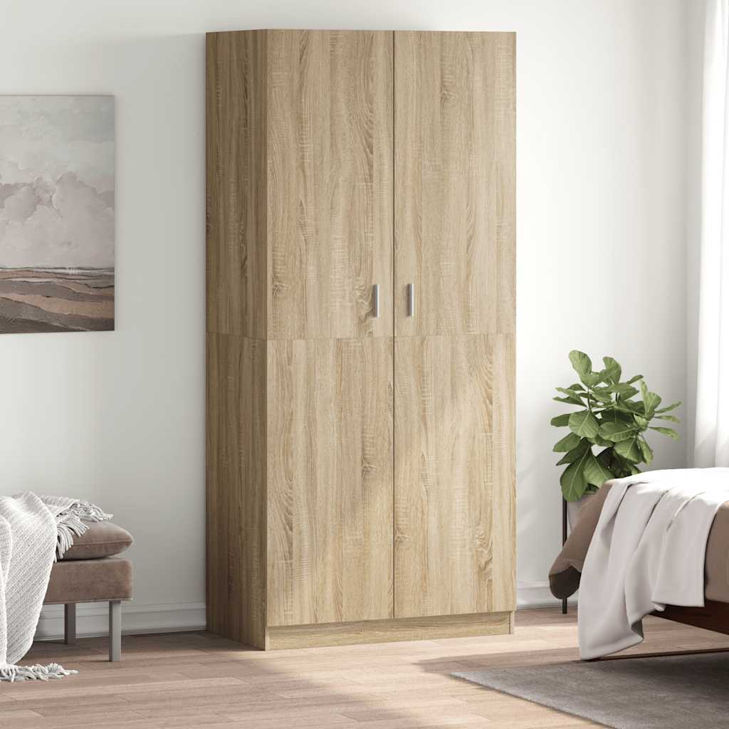 vidaXL Wardrobe | Sonoma Oak | Engineered Wood | Compact | Wardrobe