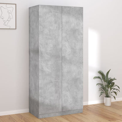 vidaXL Wardrobe Concrete Grey 90x52x200 cm Engineered Wood