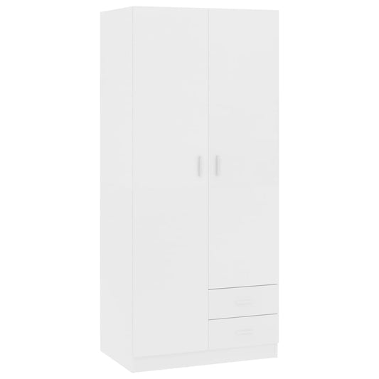 vidaXL Wardrobe White 80x52x180 cm Engineered Wood