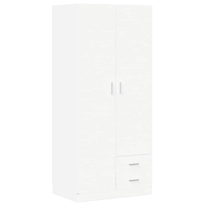 800639 vidaXL Wardrobe White 80x52x180 cm Engineered Wood