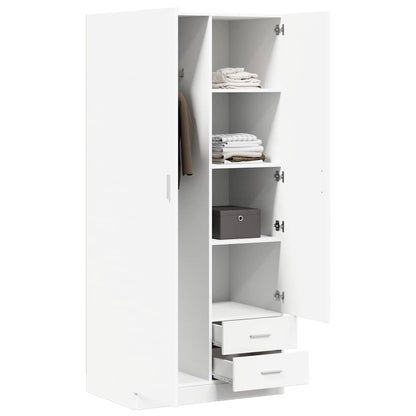 800639 vidaXL Wardrobe White 80x52x180 cm Engineered Wood