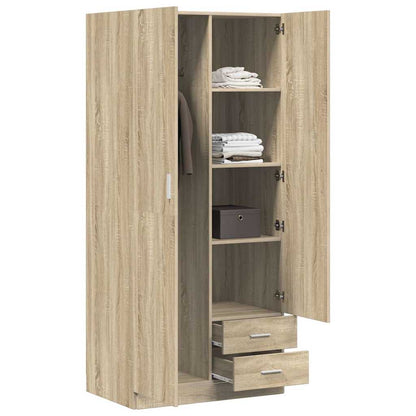 800642 vidaXL Wardrobe Sonoma Oak 80x52x180 cm Engineered Wood