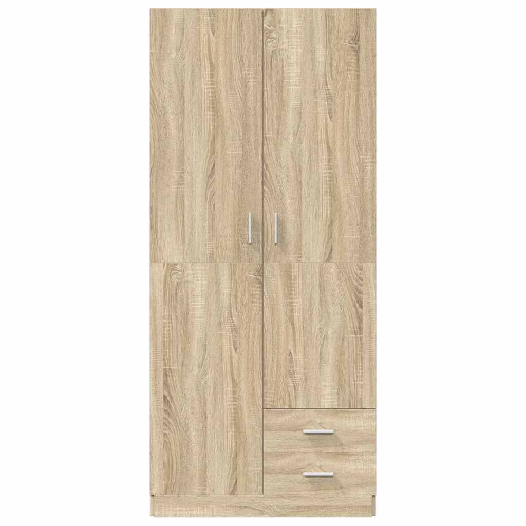 vidaXL Wardrobe Sonoma Oak 80x52x180 cm Engineered Wood