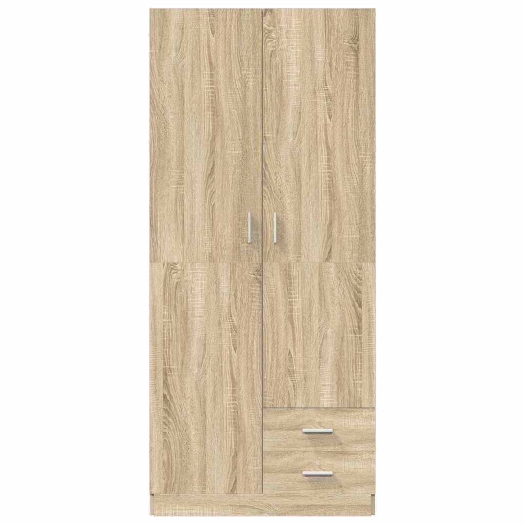 800642 vidaXL Wardrobe Sonoma Oak 80x52x180 cm Engineered Wood