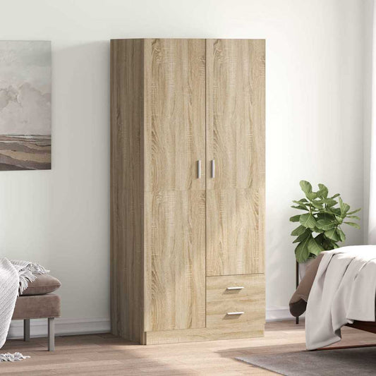800642 vidaXL Wardrobe Sonoma Oak 80x52x180 cm Engineered Wood