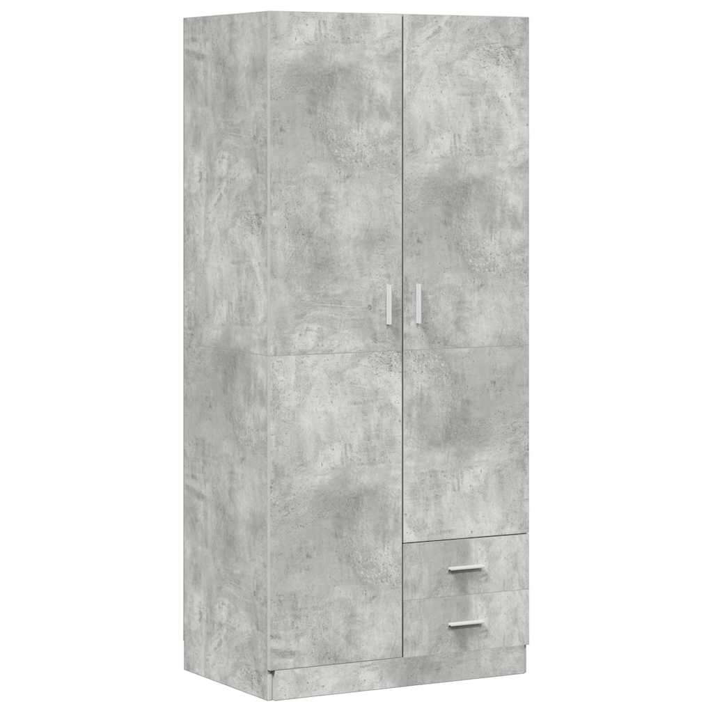vidaXL Wardrobe | Concrete Grey | Engineered Wood | Compact | Wardrobe