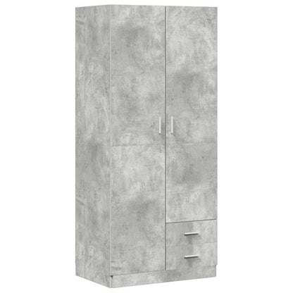vidaXL Wardrobe | Concrete Grey | Engineered Wood | Compact | Wardrobe