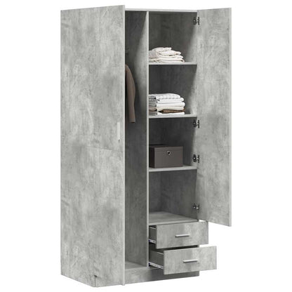 vidaXL Wardrobe | Concrete Grey | Engineered Wood | Compact | Wardrobe