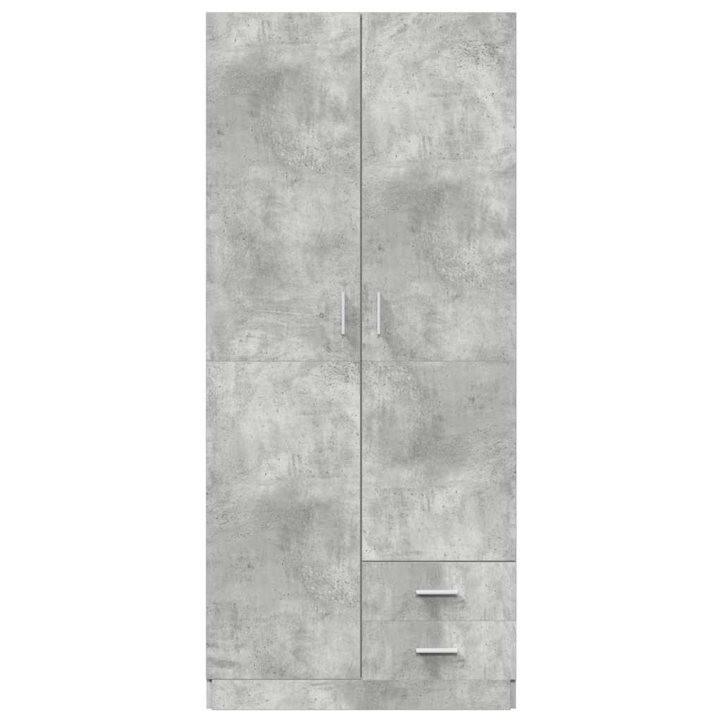 vidaXL Wardrobe | Concrete Grey | Engineered Wood | Compact | Wardrobe