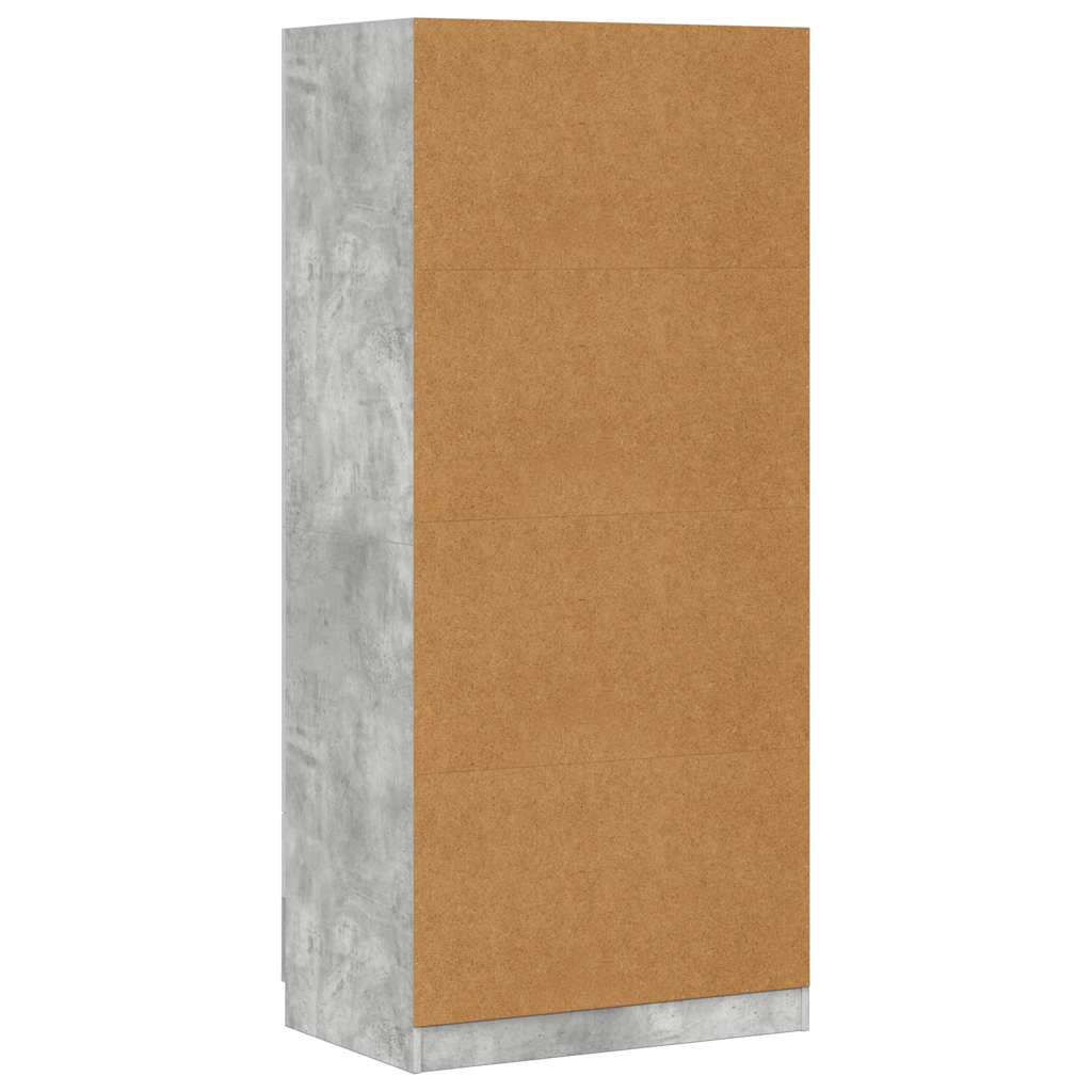 vidaXL Wardrobe | Concrete Grey | Engineered Wood | Compact | Wardrobe
