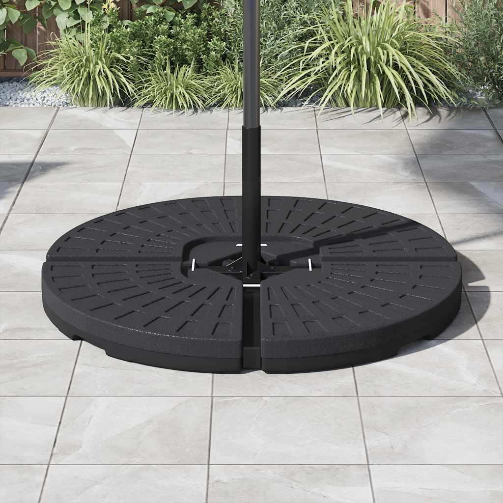 47857 vidaXL Umbrella Base Fan-shaped 4 pcs Black