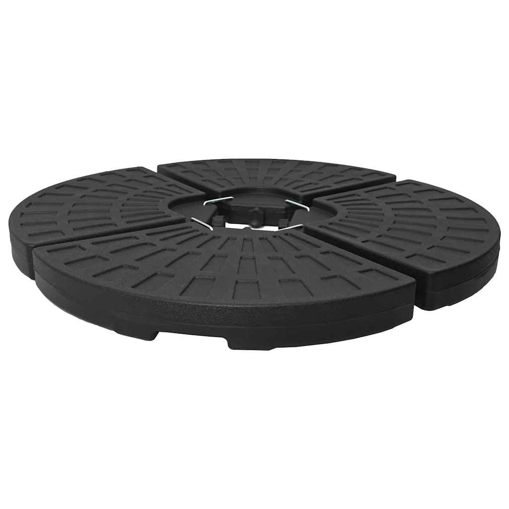 vidaXL Umbrella Base Fan-shaped 4 pcs Black