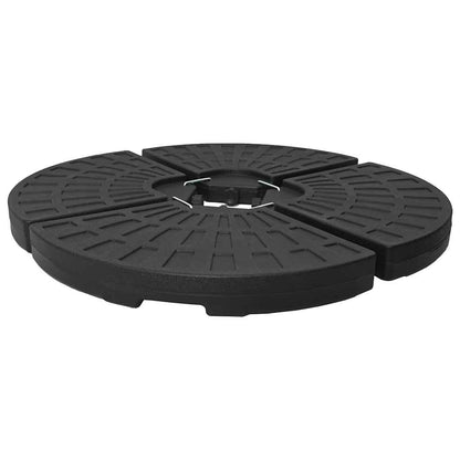 vidaXL Umbrella Base Fan-shaped 4 pcs Black