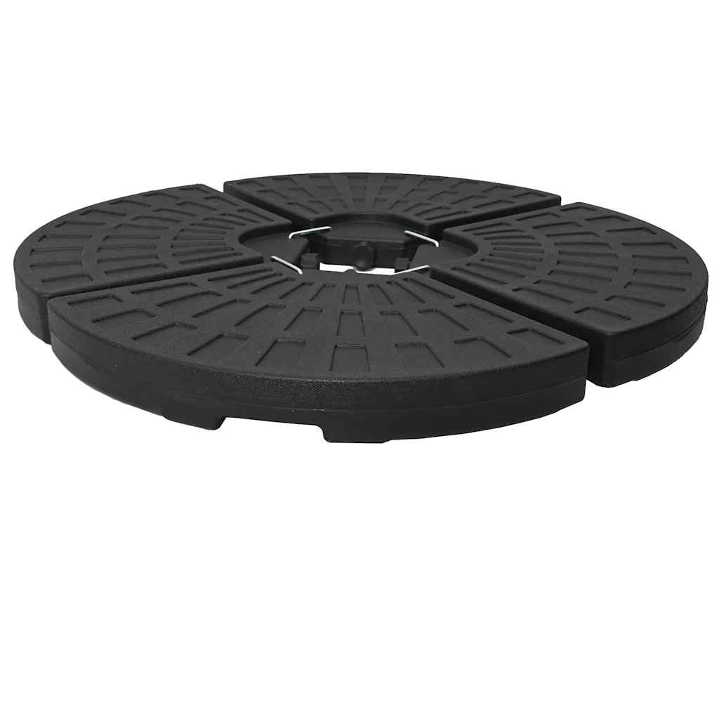 vidaXL Umbrella Base Fan-shaped 4 pcs Black