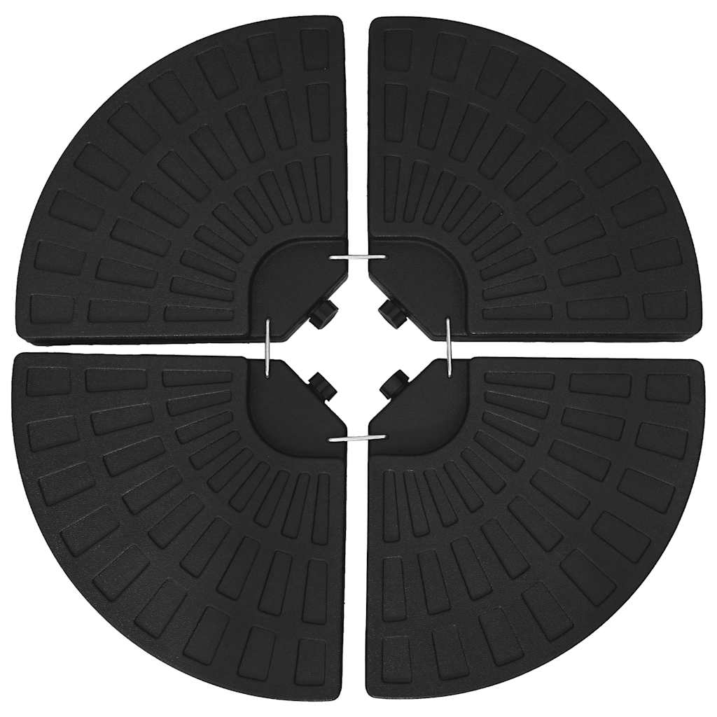 47857 vidaXL Umbrella Base Fan-shaped 4 pcs Black