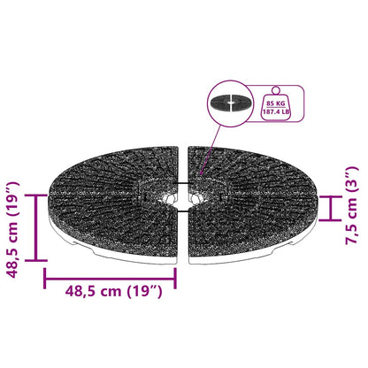 vidaXL Umbrella Base Fan-shaped 4 pcs Black