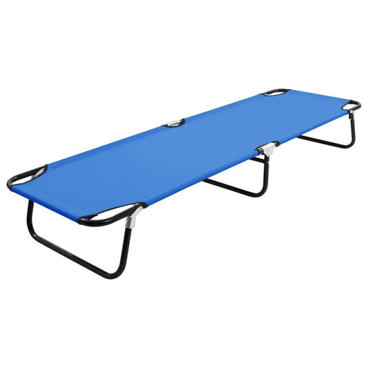 vidaXL Sun Lounger | Blue | Steel frame and polyester fabric | Standard Size