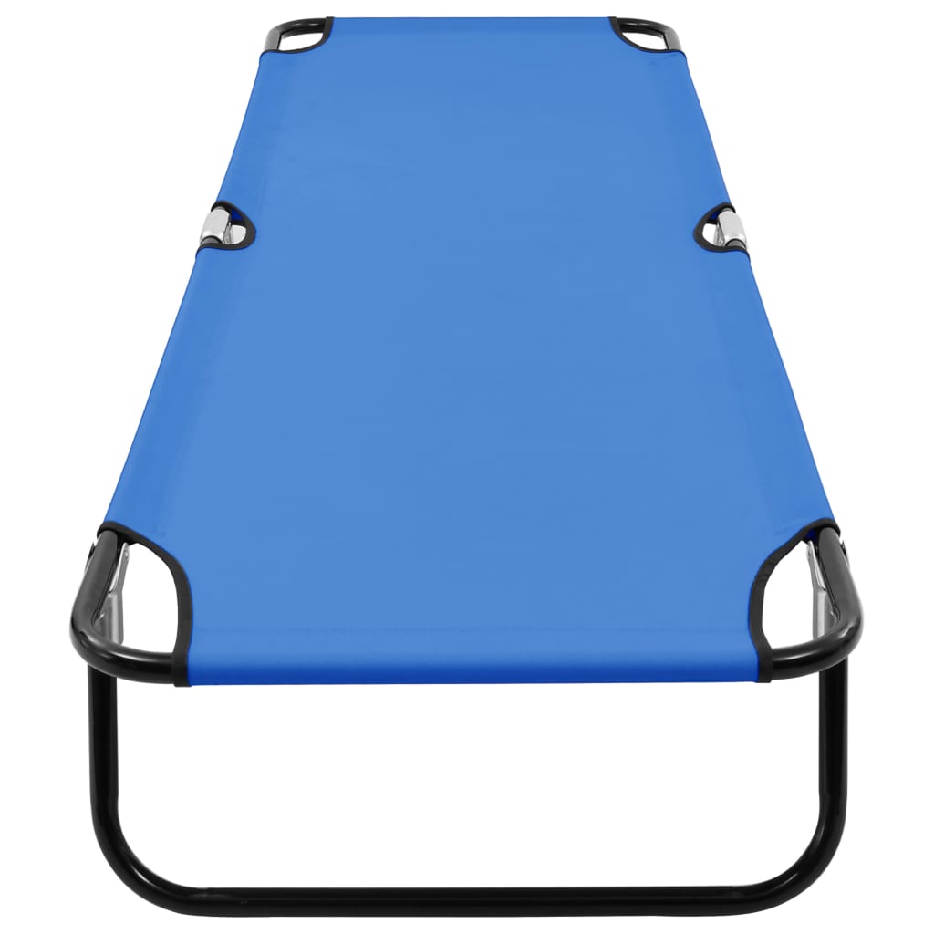 vidaXL Sun Lounger | Blue | Steel frame and polyester fabric | Standard Size