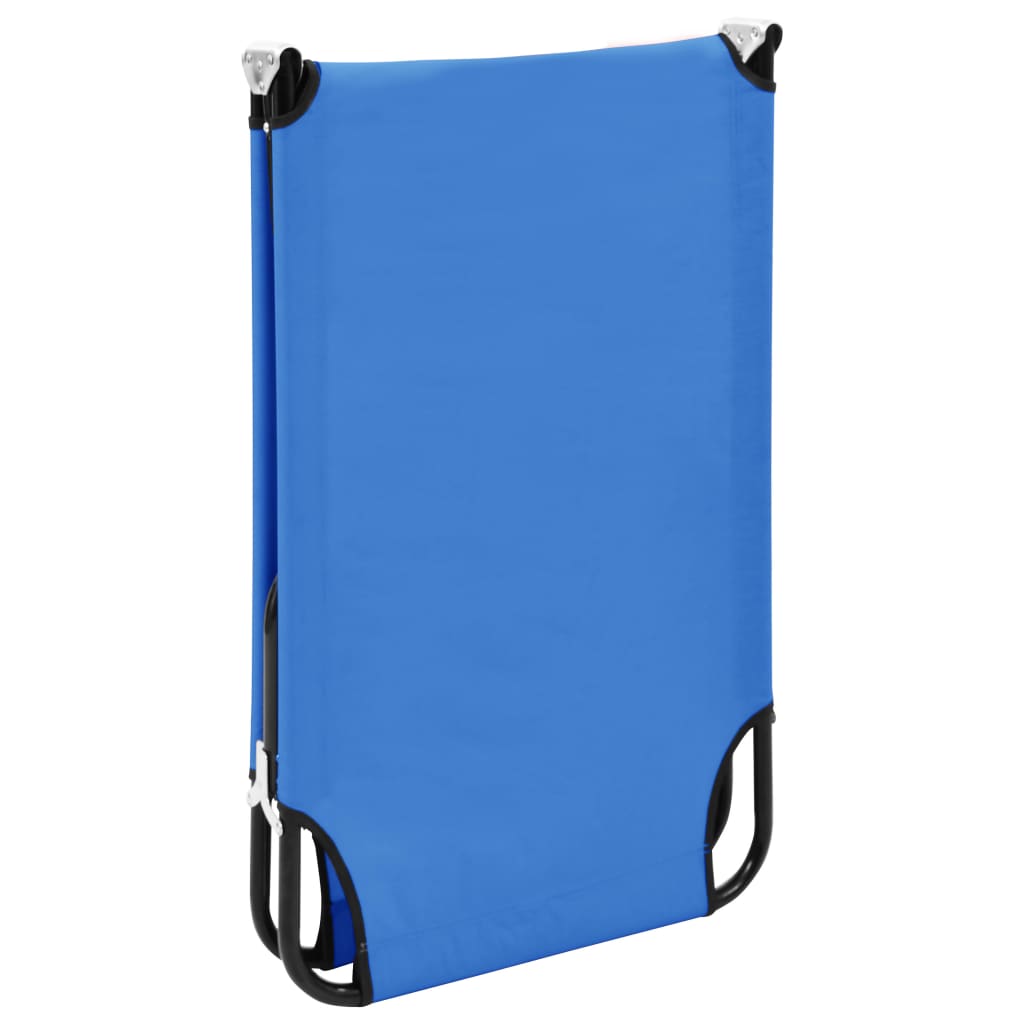 vidaXL Sun Lounger | Blue | Steel frame and polyester fabric | Standard Size