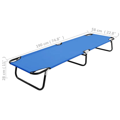 vidaXL Sun Lounger | Blue | Steel frame and polyester fabric | Standard Size