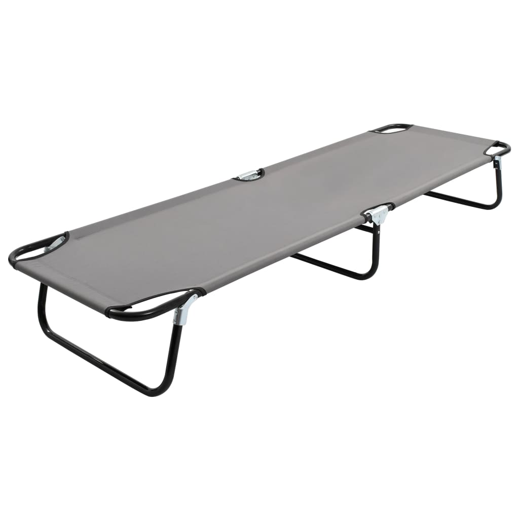 vidaXL Sun Lounger | Grey | Strong steel frame & 600D polyester | Standard