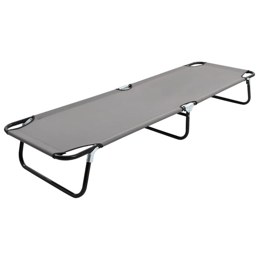 vidaXL Sun Lounger | Grey | Strong steel frame & 600D polyester | Standard