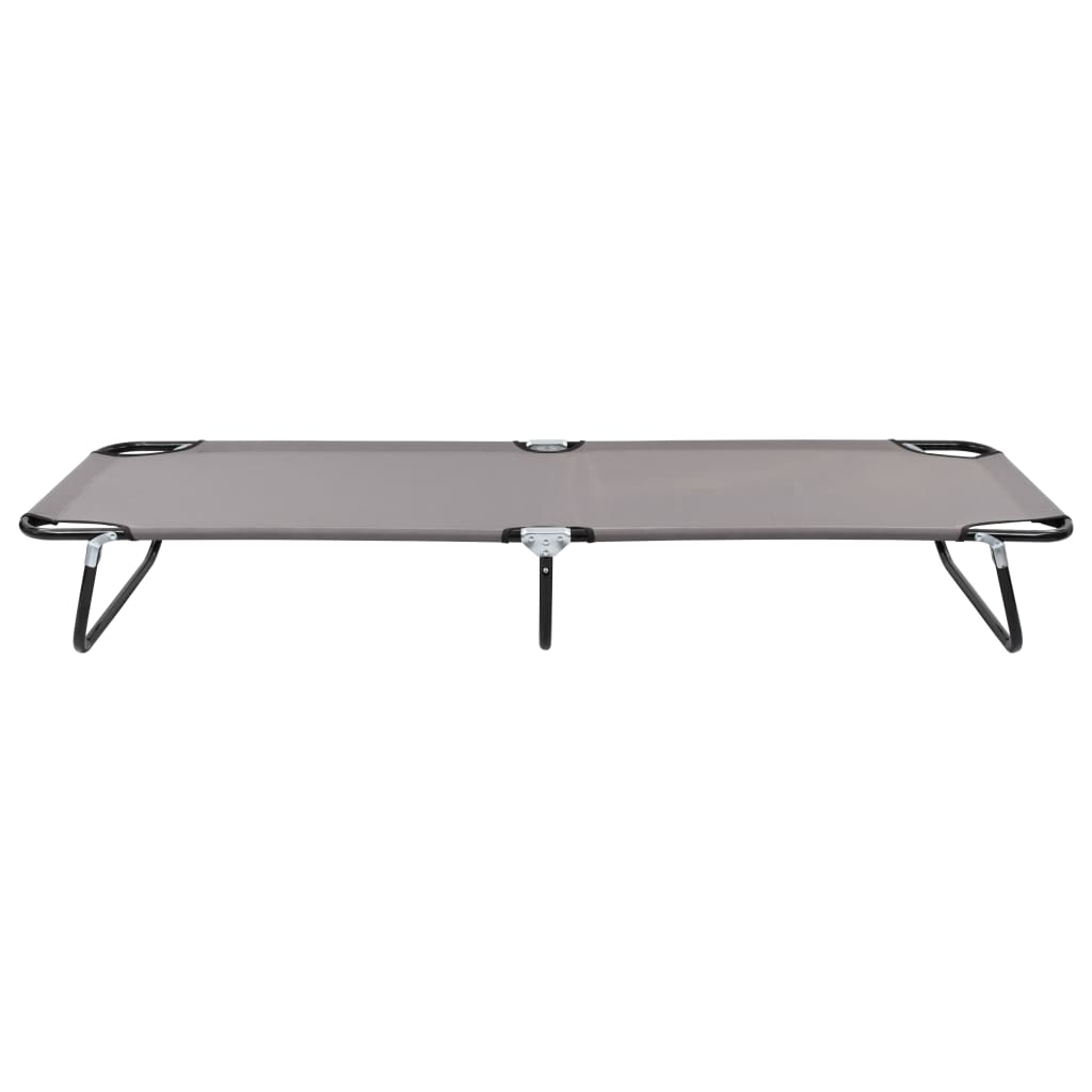 vidaXL Sun Lounger | Grey | Strong steel frame & 600D polyester | Standard