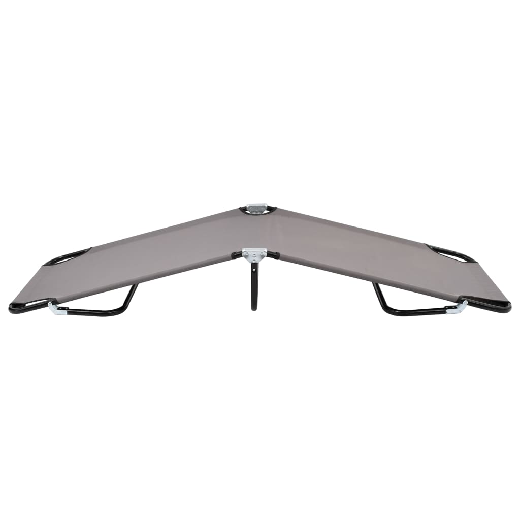 vidaXL Sun Lounger | Grey | Strong steel frame & 600D polyester | Standard