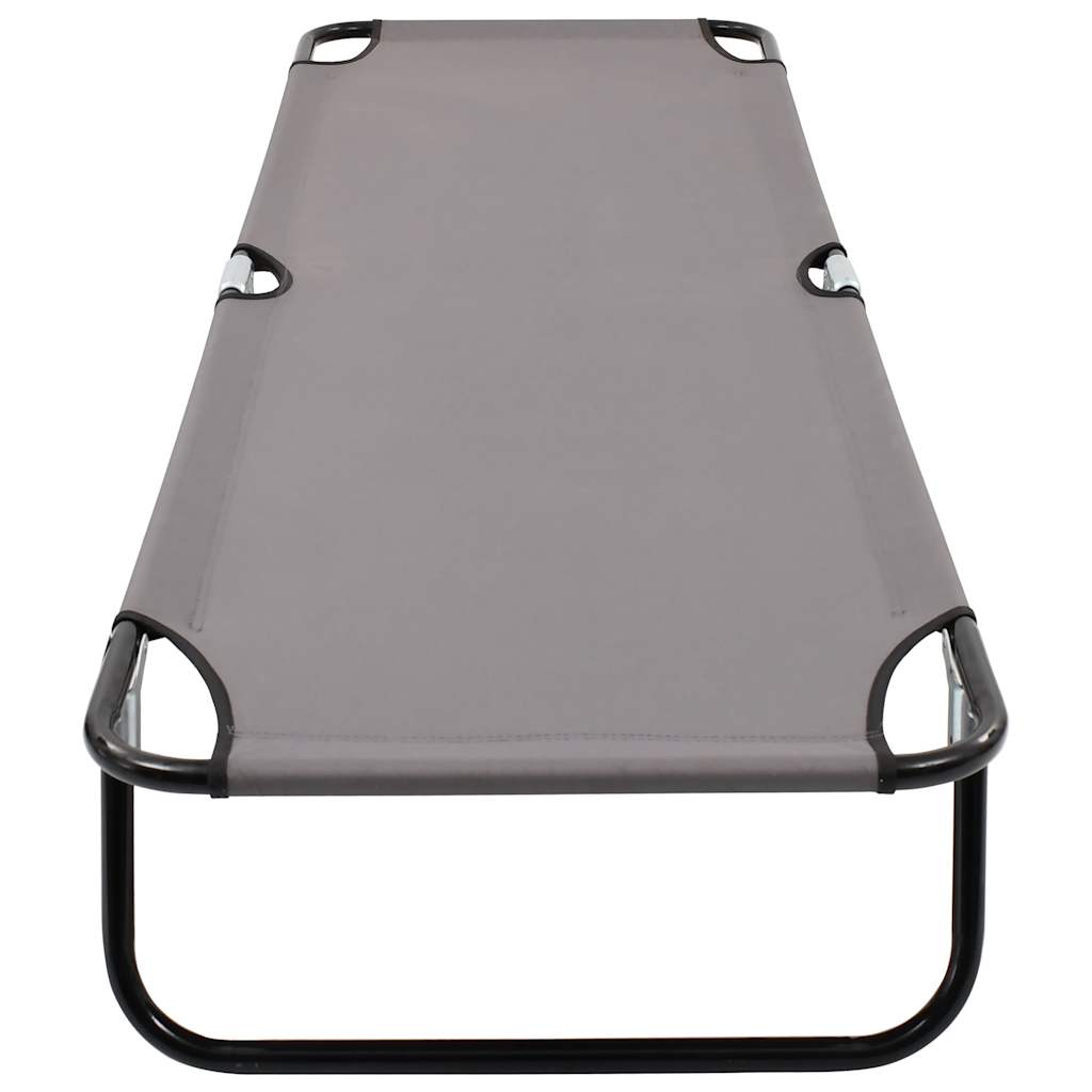 vidaXL Sun Lounger | Grey | Strong steel frame & 600D polyester | Standard