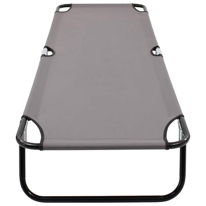 vidaXL Sun Lounger | Grey | Strong steel frame & 600D polyester | Standard
