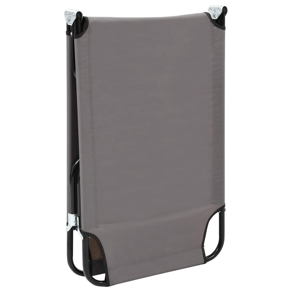 vidaXL Sun Lounger | Grey | Strong steel frame & 600D polyester | Standard