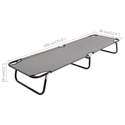 vidaXL Sun Lounger | Grey | Strong steel frame & 600D polyester | Standard