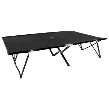 vidaXL Sun Lounger | Black | Steel frame | Double | Foldable | Sun Lounger