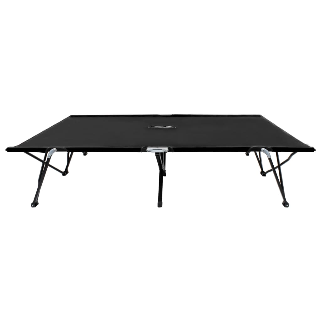 vidaXL Sun Lounger | Black | Steel frame | Double | Foldable | Sun Lounger