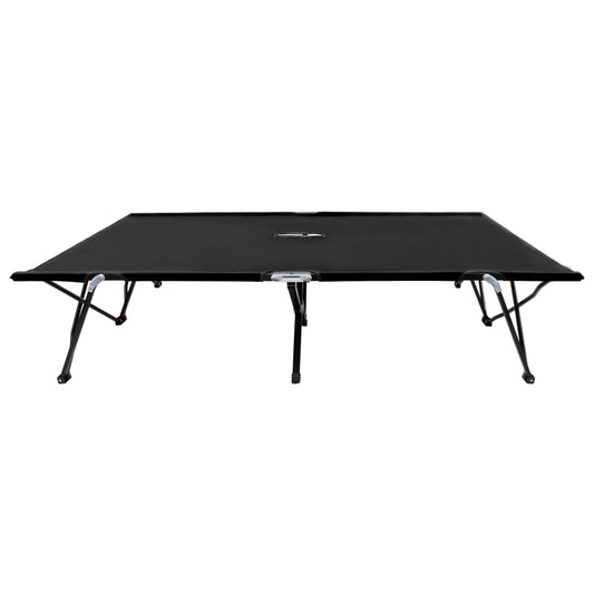 vidaXL Sun Lounger | Black | Steel frame | Double | Foldable | Sun Lounger