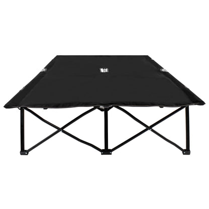 vidaXL Sun Lounger | Black | Steel frame | Double | Foldable | Sun Lounger