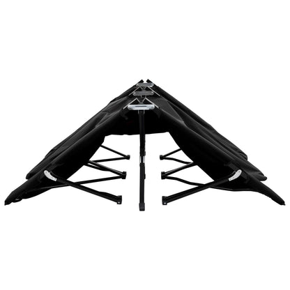 vidaXL Sun Lounger | Black | Steel frame | Double | Foldable | Sun Lounger